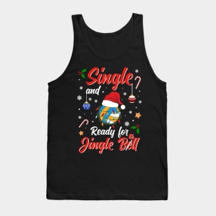 Funny Volleyball Player Costume Single and ready for Jingle Bell Tank Top